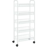 vidaXL Kuhinjska kolica s 5 razina bijela 46 x 26 x 105 cm željezna | shoptok.hr
