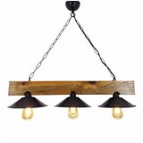 Opviq Vislica SAPKA smeđe/ crna, drvo 80 x 22 x 65 cm, ručni rad, 3 x E27 40 W, Üç Şapka Avize | shoptok.hr
