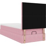 vidaXL Otomanski posteljni okvir z vzmetnicami roza 90x200cm žamet | Shoptok.si