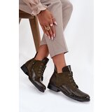 VINCEZA Patent Leather Women's Ankle Boots With Decorative Embossing Lined | Shoptok.si