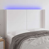 vidaXL LED posteljno vzglavje belo 147x16x118/128 cm umetno usnje | Shoptok.si