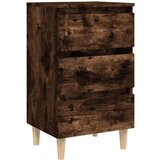  Noćni ormarić s drvenim nogama dimljeni hrast 40 x 35 x 69 cm | shoptok.hr