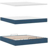  Otomanski posteljni okvir z vzmetnicami moder 200x200 cm blago, (21653231) | Shoptok.si