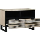 vidaXL Zabavni centri in stojala za televizor s predalom s polico Bela in črna | Shoptok.si