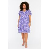 Trendyol ženska haljina Curve Lilac Floral Patterned | ePonuda.com