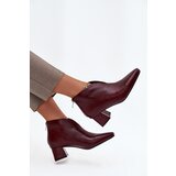 Boto Eco Leather Women's Ankle Boots Heeled Bordeaux Rylina | Shoptok.si