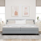 Krevet s opruga kutije Svijetlo siva 200 x 200 cm tkanina | Eponuda.com
