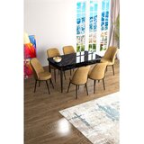 Hanah home Set Trpezarijski sto i 6 stolica Han, oker-crna | Eponuda.ba
