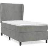 Maison Chic Box spring postelja - Vzmetna postelja z vzmetnico svetlo siva 80x200 cm žamet SL7793, (21903413) | Shoptok.si