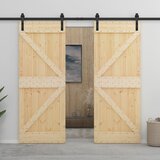 Klizna vrata s priborom za montažu 90 x 210 cm masivna borovina Cijene