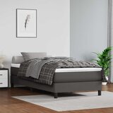  Madrac s džepičastim oprugama srednje tvrdoće sivi 120x190x20cm od umjetne kože | shoptok.hr