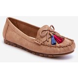 Kesi Suede Moccasins With Bow And Fringe Dark Beige Dorine | shoptok.hr