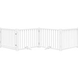 vidaXL Vrata za pse s vratima sklopiva 4 panela bijela 320 cm | shoptok.hr