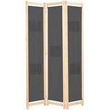 Sobna pregrada s 3 panela od tkanine 120 x 170 x 4 cm siva | shoptok.hr