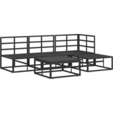 vidaXL Sjedeća garnitura za vrt 5 pcs Crna 70 x 70 x 32 cm Aluminij | shoptok.hr