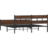 Metalni okvir kreveta bez madraca smeđa boja hrasta 193x203 cm | shoptok.hr