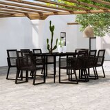  9-dijelni vrtni blagovaonski set crni | shoptok.hr
