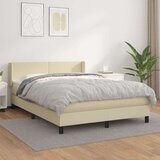  Boxspring - Krevet s oprugama i madracem krem 140x200 cm od umjetne kože - Krema 140 x 200 cm Gladak dizajn | shoptok.hr