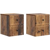  Noćni ormarić za montažu na zid s ladicama 2 pcs Staro drvo | shoptok.hr
