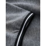 Ombre Men's melange polo shirt with striped collar - black melange | Shoptok.si