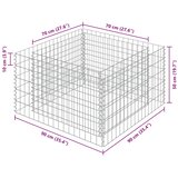  Gabionska sadilica od pocinčanog čelika 90 x 90 x 50 cm | shoptok.hr