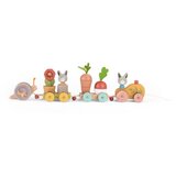 Moulin Roty Drvena igračka na povlačenje vozić - Trois Petits Lapins Cene