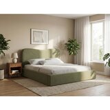 Makamii Temno vijolična oblazinjena zakonska postelja s prostorom za shranjevanje z letvenim dnom 160x200 cm Kahai – | Shoptok.si