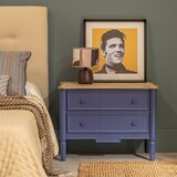 Ixia Modra nizka komoda iz masivne jelke 80x60 cm – | Shoptok.si