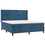 vidaXL Box spring postelja z vzmetnico temno modra 160x200 c | Shoptok.si
