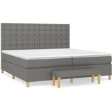 Krevet s oprugama i madracem tamnosivi 200 x 200 cm od tkanine | shoptok.hr