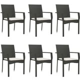  7-dijelni vrtni blagovaonski set s jastucima crni od poliratana | shoptok.hr