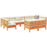 vidaXL 9-dijelni set vrtnih sofa s jastucima voštano smeđi od borovine | shoptok.hr