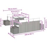  Set sofe 6 kom. 5-Broj sjedala Crna i Plava poliratan | shoptok.hr