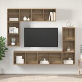 vidaXL Komplet TV omaric 4 pcs artisan hrast Konstruiran les | Shoptok.si