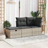  Vrtni tabure s jastukom svijetlosivi 55x55x37 cm od poliratana | shoptok.hr