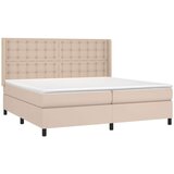  Krevet box spring madrac LED cappuccino 200x200cm umjetna koža | shoptok.hr