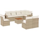  9-dijelni set vrtnih sofa s jastucima bež od poliratana | shoptok.hr
