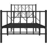 Metalni okvir kreveta uzglavlje i podnožje crni 80x200 cm | shoptok.hr