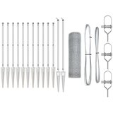 vidaXL Heksagonalna Ograda 0.6x25 m Pocinčani Čelik, Ograda s Pičkastim Stabljikama 13 kom Ø32 mm 80 cm Pocinčani Čelik | shoptok.hr