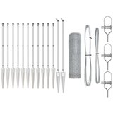 vidaXL Heksagonalna Ograja 0.6x25 m Pocinkana Jeklenica, Ograjni Stebri z Špicem 13 pcs Ø32 mm 80 cm Pocinkana Jeklenica | Shoptok.si