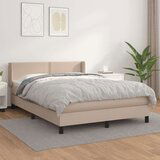 Box spring postelja z vzmetnico kapučino 140x200cm umetno usnje, (20894990) Cene