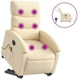  The Living Store Električni masažni naslanjač s funkcijo vstajanja krem - Električni Masažni Naslanjač S Funkcijo Vstajanja, (21447338) | Shoptok.si