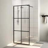 vidaXL Pregrada za tuš s prozornim ESG steklom 115x195 cm črna | Shoptok.si