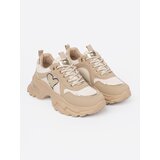Shelvt Beige sneakers with a decorative gold heart | shoptok.hr