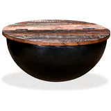  Stolić za Kavu od Masivnog Obnovljenog Drva Crni u Obliku Zdjele