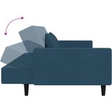  Dvosjed na razvlačenje s dva jastuka plavi baršunasti | shoptok.hr