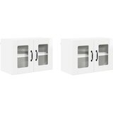  Zidni stakleni ormarić 2 pcs Visoki sjaj bijela 60 x 31 x 40 cm | shoptok.hr