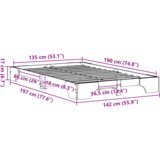  Okvir za krevet Vosak smeđa Masivna borovina 135 x 190 cm | shoptok.hr