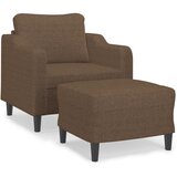  Fotelja s tabureom smeđa 60 cm od tkanine | Eponuda.com