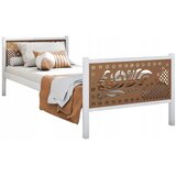 Molarem Home Metalni dječji krevet Luna - bijeli - smeđi - 200x90 cm - Bez madraca | shoptok.hr